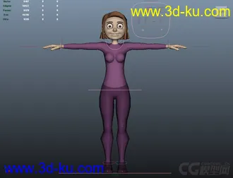 3D打印模型可以用来学习的女人物+有绑定跟动画的图片