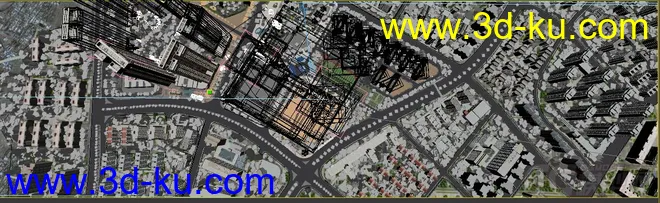 一个建筑鸟瞰场景 感觉还可以 喜欢的可以收藏哦模型的图片1