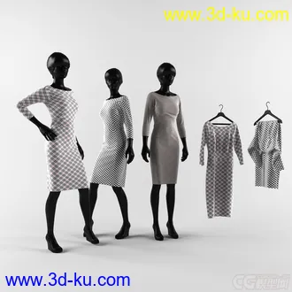 格子衣服模型的图片