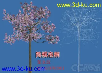 3D打印模型泡桐树低模的图片