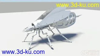 3D打印模型精细版的机械昆虫灰烬的图片