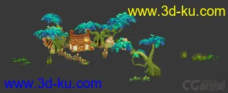 3D打印模型Q版小屋场景的图片