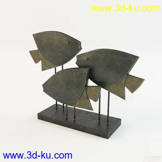 三个鱼装饰品模型的图片