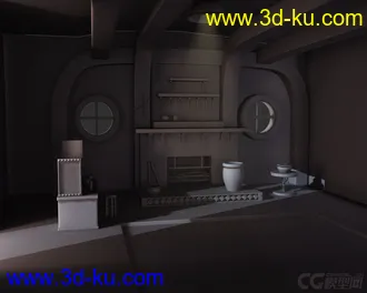 3D打印模型室内卡通房子的图片