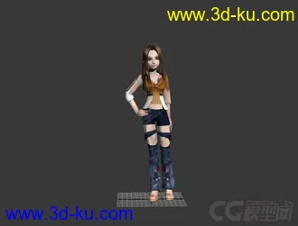 3D打印模型卡通女孩有绑定的图片