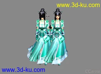 九阴真经女NPC模型一个，有max和obj文件的图片