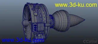 3D打印模型涡扇发动机~带内部结构的图片