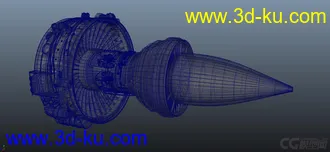 3D打印模型涡扇发动机~带内部结构的图片