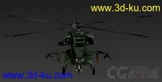3D打印模型带绑定的军用阿帕奇直升飞机的图片