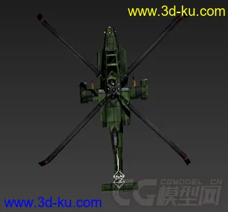 3D打印模型带绑定的军用阿帕奇直升飞机的图片