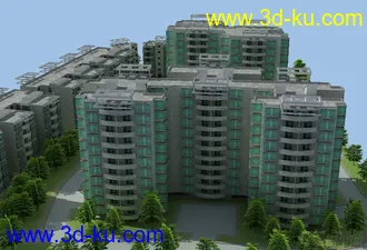 3D打印模型虚拟现实 完整小区的图片