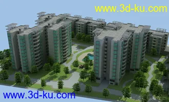 3D打印模型虚拟现实 完整小区的图片