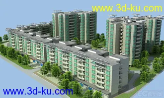 3D打印模型虚拟现实 完整小区的图片