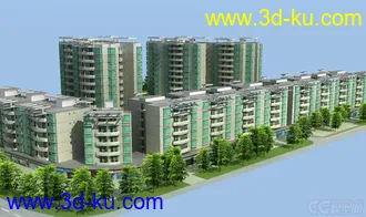 3D打印模型虚拟现实 完整小区的图片