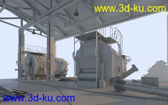 3D打印模型去年练习的小场景，工厂废墟，拿出来分享下~~的图片
