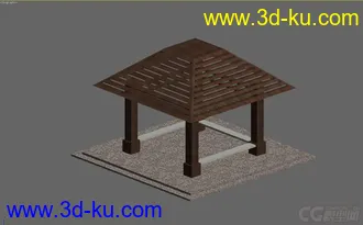3D打印模型木头亭子木头亭子的图片