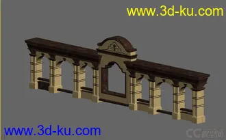 3dmax 欧式景观墙带空洞的模型的图片