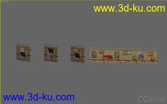 3dmax 特色景墙不规则画板模型的图片