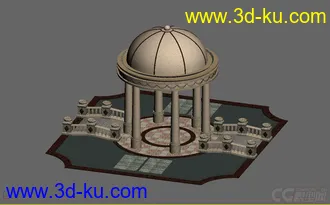 3dmax美丽欧式亭子带地形模型的图片