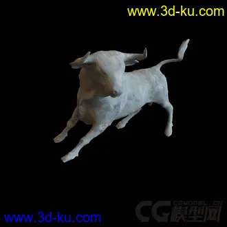 一头奔跑中的牛 装饰品模型的图片