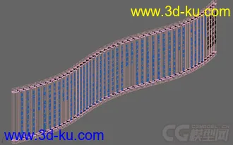 3dmax 竹简景观墙实体模型的图片