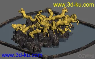 3dmax 欧洲大型神话雕塑模型的图片