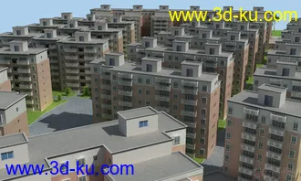 3D打印模型虚拟现实 数字城市完整小区 地形小品设施齐全的图片