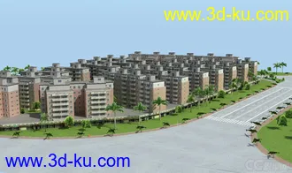 3D打印模型虚拟现实 数字城市完整小区 地形小品设施齐全的图片