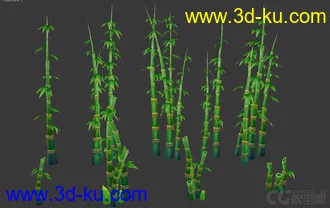 3D打印模型高精度手绘Q板竹林的图片