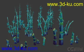 3D打印模型高精度手绘Q板竹林的图片