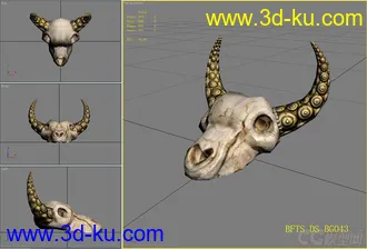 3D打印模型骨头牛头的图片