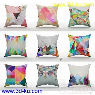 彩色布艺抱枕模型的图片
