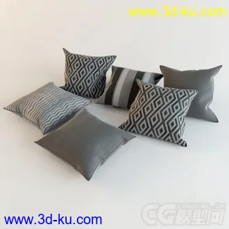 灰色布艺抱枕模型的图片