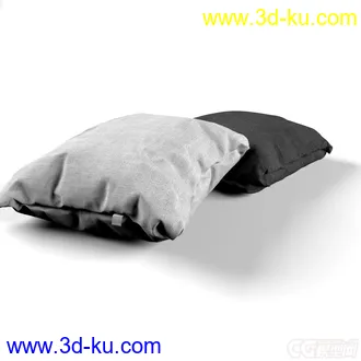 黑白布艺靠枕模型的图片