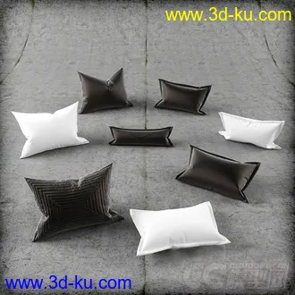 黑白布艺抱枕模型的图片
