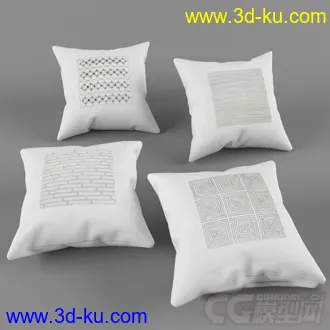 白色布艺抱枕模型的图片