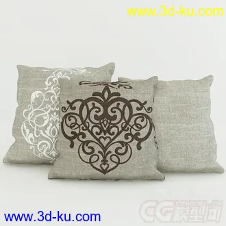 藤蔓风格布艺抱枕模型的图片