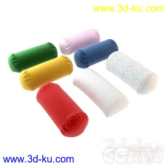 圆柱形糖果色靠枕模型的图片