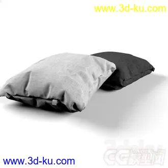 黑白布艺靠枕模型的图片