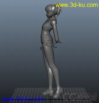 3D打印模型超萌学生妹小萝莉，通用OBJ格式的图片