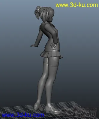 3D打印模型超萌学生妹小萝莉，通用OBJ格式的图片
