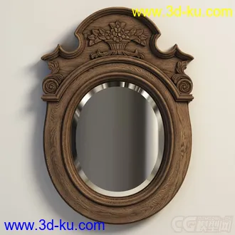 一个欧式古风木质镜子模型的图片