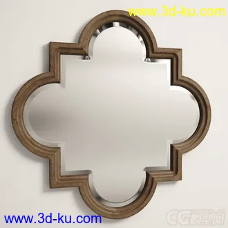 木质镜子装饰品模型的图片