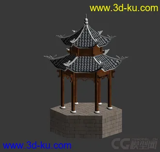 3D打印模型古建亭子的图片