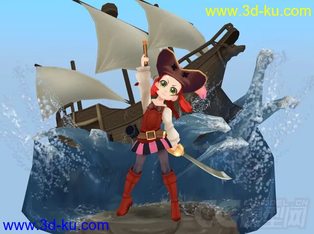 卡通海盗小妮模型的图片4