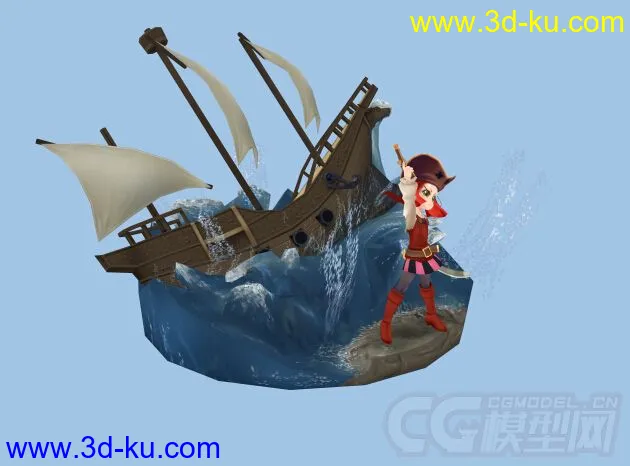 卡通海盗小妮模型的图片1