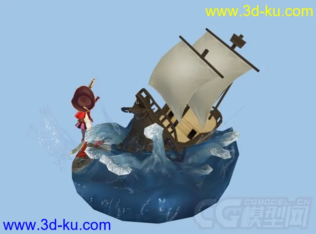 卡通海盗小妮模型的图片2