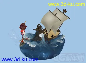 3D打印模型卡通海盗小妮的图片