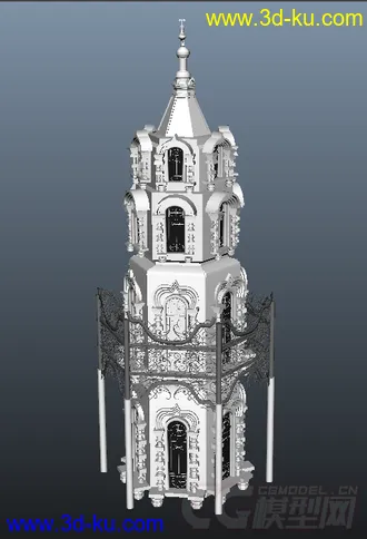3D打印模型一个很细致的想象中的建筑~~~的图片
