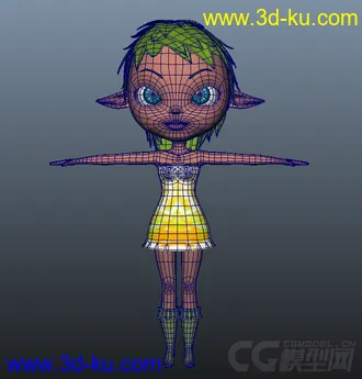3D打印模型一个可爱的女精灵的图片